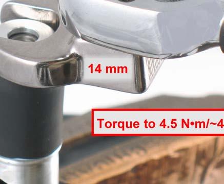 Use a 14 mm crowfoot and torque