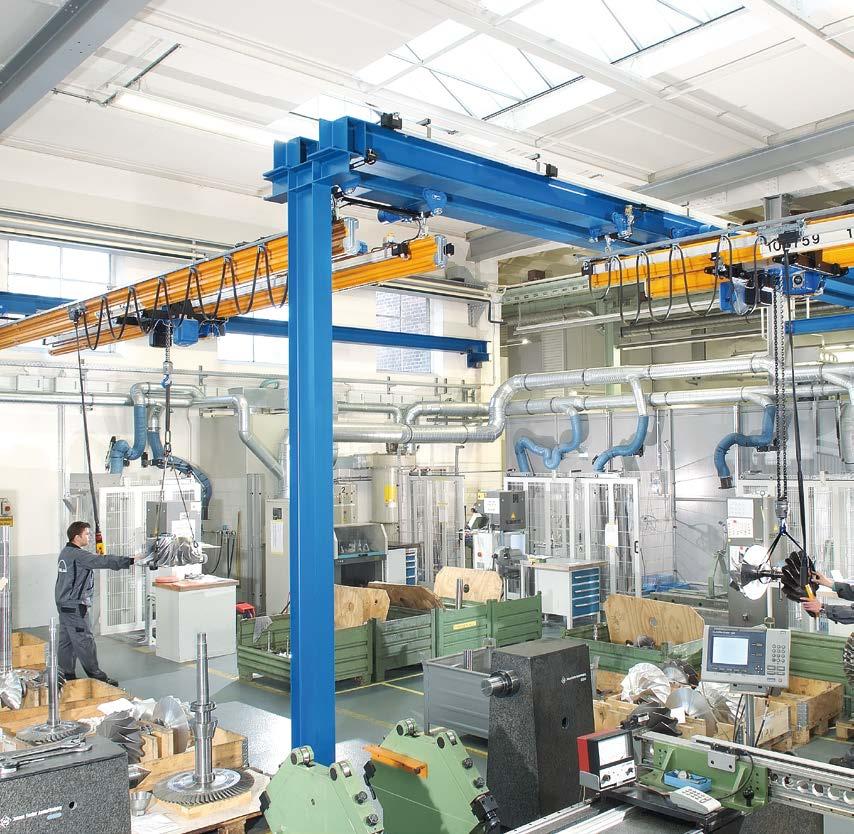 ABUS double girder rolling beam crane system ZHB-I Area coverage Load capacity: up to 2 t Crane girder length: up to 12 m (depending on load capacity) High load capacity Particularly