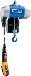 Load capacity: up to 2500 kg Lifting speed: up to 16 m/min Electric chain hoist ABUCompact GM6 with ABUCommander push button pendant as