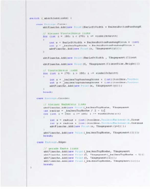 Software complexity - visually expressed 40 lines of source code 1page DIN A4 Dr.
