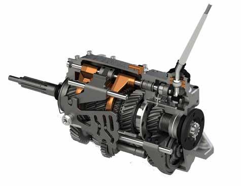 cases Ground helical gears for road use 5-speed H-pattern with overdrive Larger shaft centres for additional strength Modern