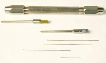 for removing Septa Hooking springs Cleaning small parts Adjusting electronics Positioning samples under a microscope Stainless Steel Microprobes 3375 Injection Port Cleaning Kit Flame Detector