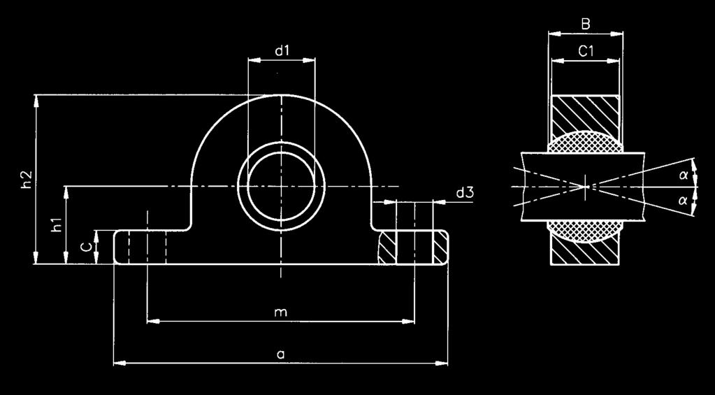 Dimensions for igubal pedestal bearings 0.