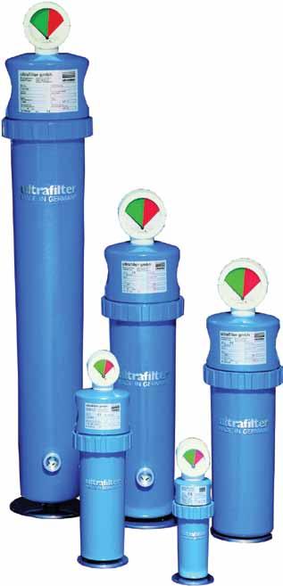 The FF and/or SMF filters provide for the removal of water and oil aerosols down to 0.