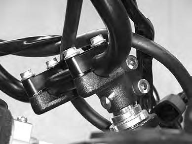 Tighten the handlebar holder set bolt 1 to the specified torque. # Handlebar holder set bolt: 23 N m (2.3 kgf-m, 16.
