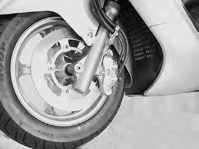 PERIODIC MAINTENANCE 2-17 BRAKE PAD WEAR The extent of brake pad wear can be checked by
