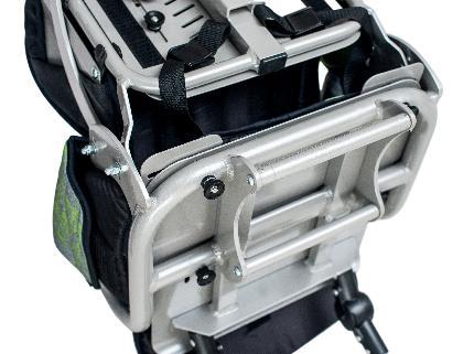 Place seat on wheelchair frame in a way that front seat's mounting bar is placed in catches situated on wheelchair frame