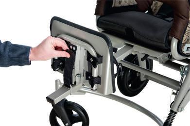 Footrest is equipped with foot stabilizing belts
