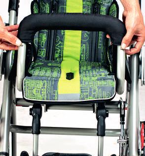 Safety rail Wheelchair is equipped with safety rail thanks to which patient do not fell out.