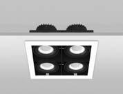 ARCA QUAD RECESSED GIMBAL SQUARE DOWNLIGHT LUMINAIRE - Absolute photometry is used - Symmetrical light beam distribution upon request, only for 2800K & 3000K - 2-3 step MacAdam ellipse binning for