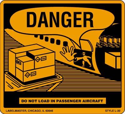 APPENDIX B CARGO AIRCRAFT ONLY LABEL Class 9 DOT Labeling Requirements Effective December 29, 2004 Effective December 29,2004, Class 9 primary lithium batteries (model #BR-C or lithium battery packs