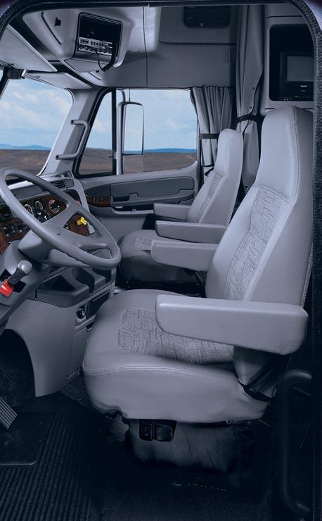 Electronically controlled gauges show clear and reliable operational information. The ergonomic wrap-around dash puts controls at the driver s fingertips so adjustments can be made quickly and safely.