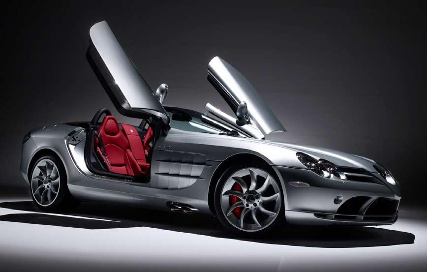 2009 slr Mclaren roadster MSRP: $495,000 2 Aerodynamic elements including flat under floor, rear diffuser and the active rear AIRBRAKE generating down force that is converted into traction and, in