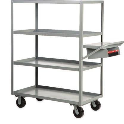 -Picking Trucks 12-gauge steel 3600-lb. capacity 6" phenolic casters Larger shelves let you pick more stock in one trip. Includes 12"L writing shelf with 12 1 /2"Lx14"W sloped storage pocket.