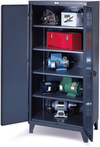 capacity per shelf 12-gauge cabinet; 14-gauge shelves All-welded Padlock handle with three-point lock Extremely strong cabinet handles your most demanding