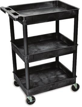 capacities Polyolefin casters Molded push handle Black carts: 50% post-industrial recycled content 5212418-T LIFETIME WARRANTY Built for quiet maneuverability.