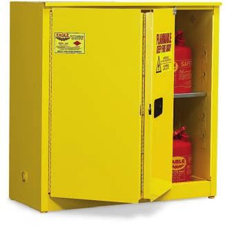 Eagle quality cabinets comply with OSHA standard 1910.106, are designed to meet NFPA Standards 29 and 30, and most have been tested by Factory Mutual Research and/or Underwriters Laboratories.