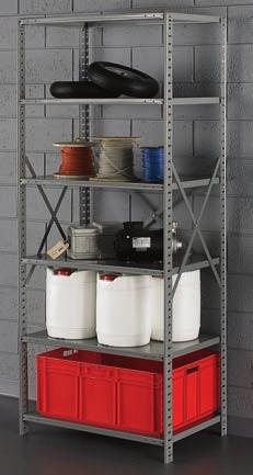 Full line of TENNSCO Z-Line Shelving available, call for information. Starters include: (4) angle posts and (3) shelf level Add-ons include: (2) T-posts and (3) shelf levels Supports per Level 48"W.