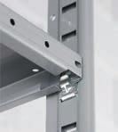 Does not require extra braces or corner gussets for stability. levels adjust up or down every 1 1 /2". Intermediate shelf supports for added support. Made in USA.