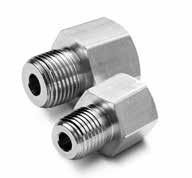 Prevent possible galling of transmitter NPT body threads straight threads on the calibration tube fitting screw directly into plug/vent port fittings. Choice of fitting with 5/16-24 in.