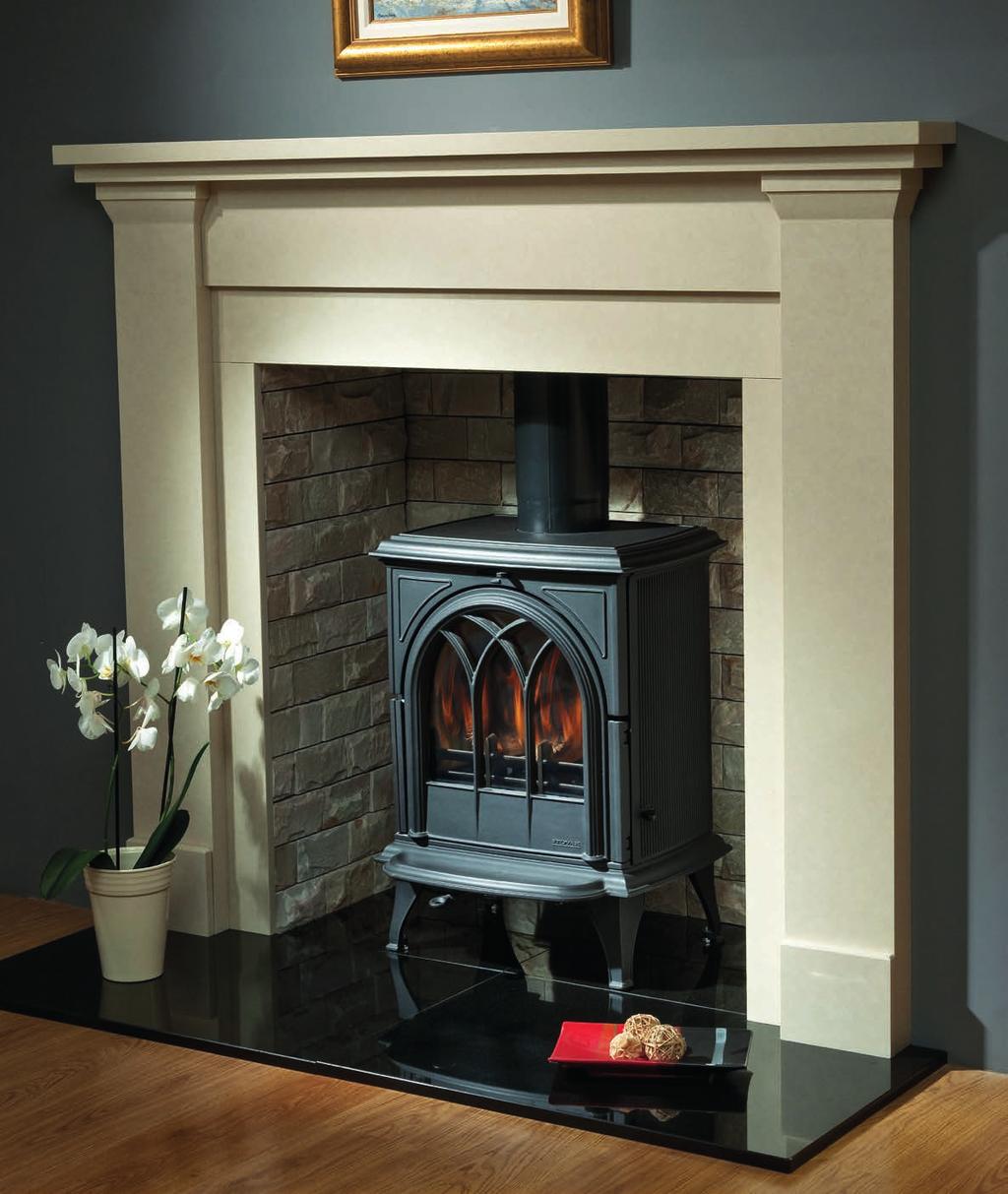 STOVE TOWER with Ivoria Panels Bespoke Stove Dressing shown with 36 (920mm) x 36 (920mm) opening with marble
