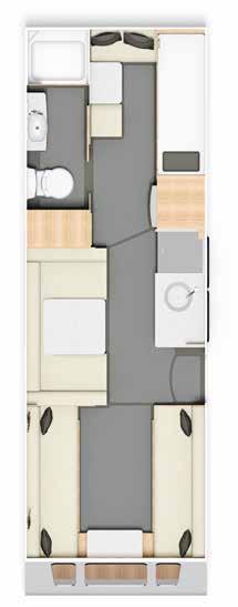 8ft wide NEW Casita 860 Casita 860 layout features a bright and airy rear