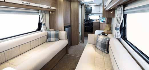 > LAYOUT OPTIONS NEW FOR 2018 ISLAND BED LAYOUT A surprisingly spacious new 2-berth layout with all the benefits of Capiro specification: Alde heating, Stargazer rooflight and so much