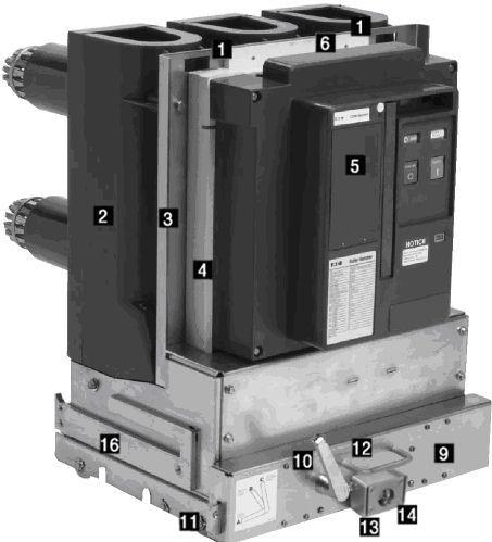 Effective: November 2017 Page 19 7. Pole Unit Molding Removable Cover 70D3251H02 8. Vacuum Interrupter (Located Behind Removable Back Covers) Part of Pole Unit 9.
