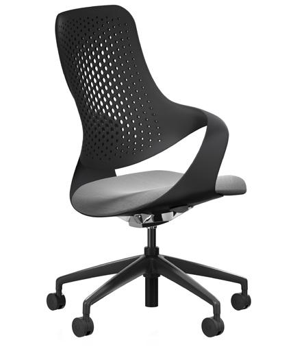 single ribbon of material. Unlike other task chairs, it does not require multiple components or complex assembly.