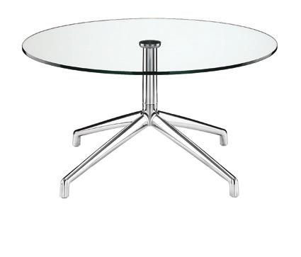 KRTCG31 31.5 diameter circular table with clear glass top, polished aluminum stem & base 1,299 - - KRTCF31 31.