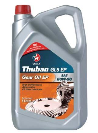 Gear Lubricants Thuban GL5 EP SAE 80W-90, 85W-140 Thuban GL5 EP is a high performance, multipurpose, thermally stable, EP