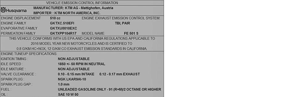 emissions control 2 Canada type label 3 rmation