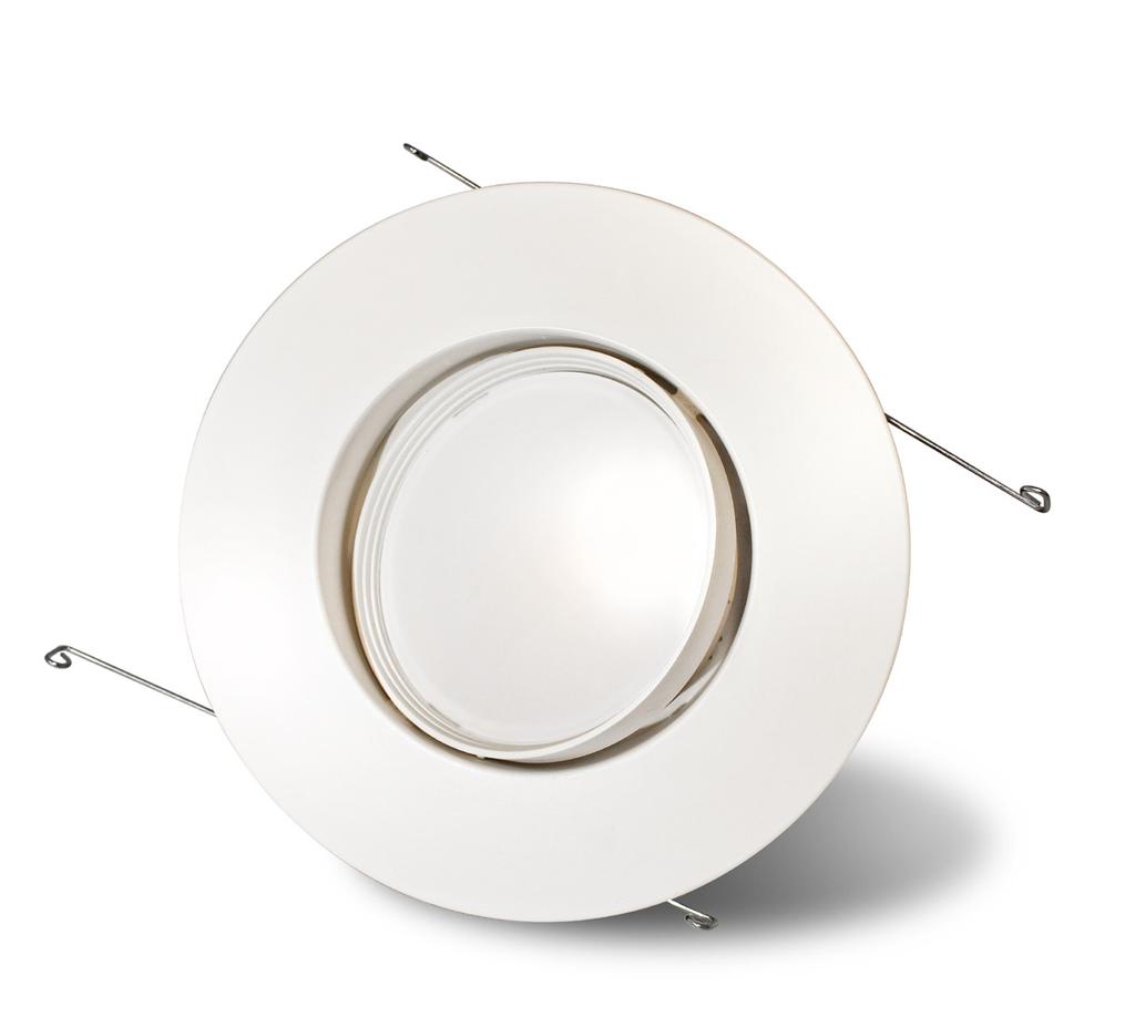 125 white translucent acrylic :: Isolated driver for improved thermal management :: CRI: 90 :: Working Voltage: 120V AC :: Dimmable :: Tilts to 45º :: Can rotate after installation to align :: LED:
