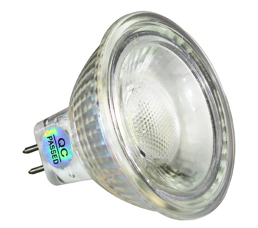 LED TRIMS & BULBS I LED MR16 LAMPS C31 mr16-400l 12V :: Watts: 5W :: Input Voltage: 12V AC/DC :: Lumens: 400LM :: CRI: >80 :: Beam spread: 36 :: Base: GU5.