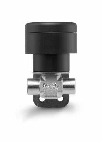 Double acting air opens and closes. High-pressure normally closed air opens, spring closes. Actuator Types Standard valve contains fluorocarbon FKM O-ring, PTFE stem tip, and silicone-based lubricant.