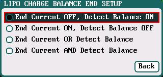 Balance Diff: 1mV-10mV; default:5mv Balance Set Point: 1mV-50mV; default:5mv Balance Over Charge: 0mV-10mV; default:0mv Balance Done Delay: 0Min-20Min; default:1min Note: If Balance Diff value is
