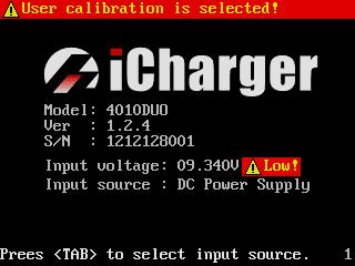 SYSTEM MENU Charger Setup Calibration to enter the  User Calibration may result in