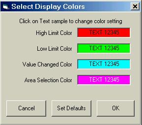 Select Display Colors Advanced Tuning Mode 5.11 Select Display Color Commands Change display colors to reflect personal preference. (Default colors shown at right) 1.