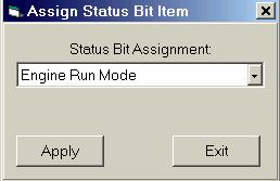 alarm indicating tampering Note: Values in Status Bit window are for the particular frame being viewed Assign Status Bit Item Commands To Assign Status Bit Items