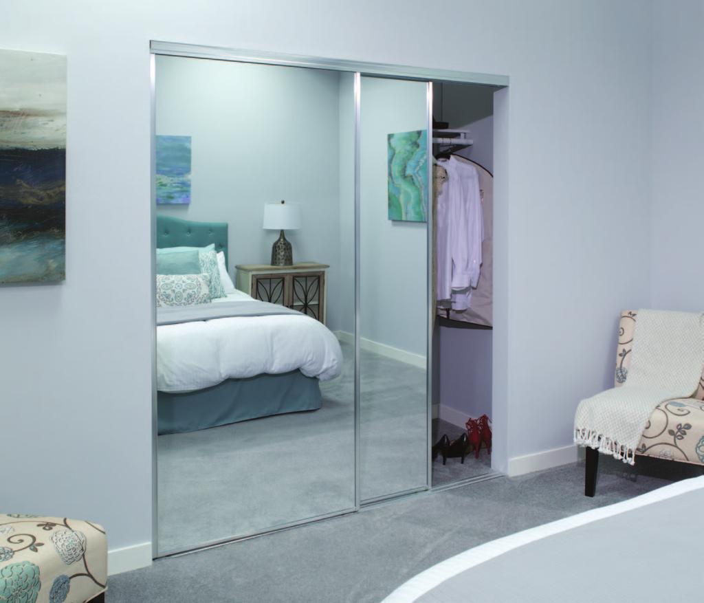 Silver 2100 Series Bright Silver Frame with Mirror Give your room the look you have always wanted with the Series 2100 narrow aluminum stiles with an