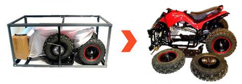 Assembly: Rosso Motor s electric ATV requires minimum assembly.