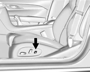 3-4 Seats and Restraints To adjust the seat:. Move the seat forward or rearward by sliding the control forward or rearward.. Raise or lower the seat by moving the rear of the control up or down.
