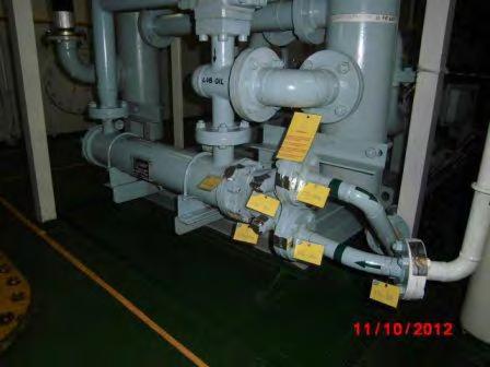 b) Blank flanges / blind flanges / stub pipes fitted to sea water piping of nom. dia.