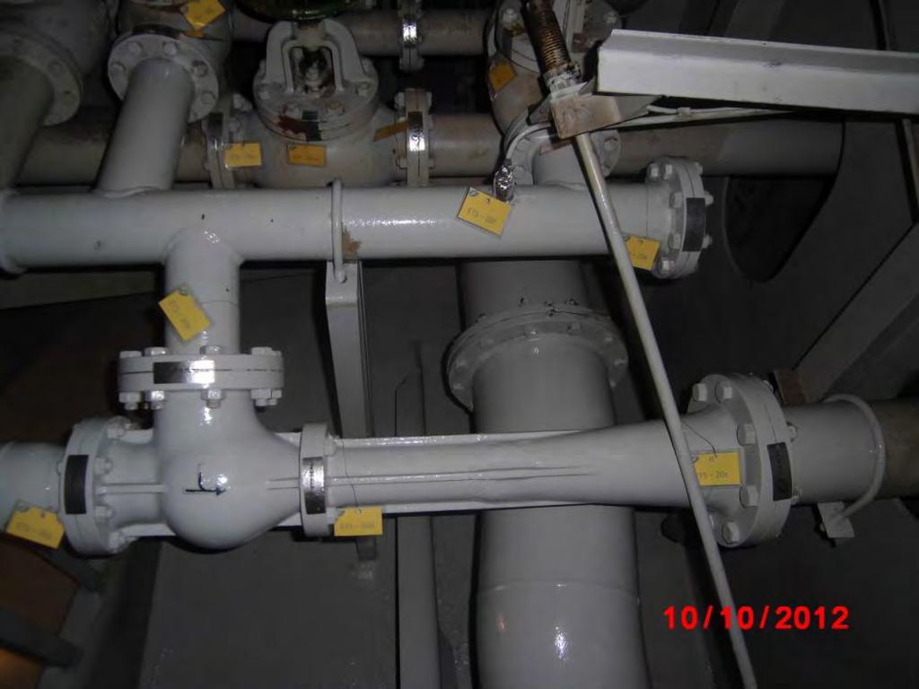Boiler blow-down valve flange sealed 14) BALLAST / HOLD BILGE EDUCTORS a) Alternate Flanges of suction piping leading to