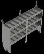 8 hr Contoured Shelving Unit with Dividers Transit Low Roof SHELVING SB72-3 15.5" D x 72" W x 46" H 68 lbs 3 Shelves (13", 13", 13") 24 7728 1 hr SB84-3 15.