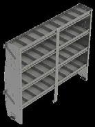 2 hrs Contoured Shelving Unit with Dividers Transit Med/High Roof SC72-4 15.5" D x 72" W x 62.