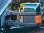 Ford s folding mirrors require less space than conventional mirrors when folded, and offer a clear view of the side of the trailer when they re
