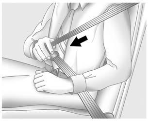Seats and Restraints 3-15. Wear the shoulder belt over the shoulder and across the chest. These parts of the body are best able to take belt restraining forces.