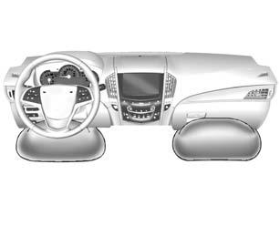 See Airbag Readiness Light on page 5-17 for more information. The driver frontal airbag is in the center of the steering wheel.