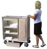 Innovated Small Carts Multi-Purpose Housekeeping/Linen Aluminum Fabrication for Durability Light Weight and Easy to Push Custom Capabilities
